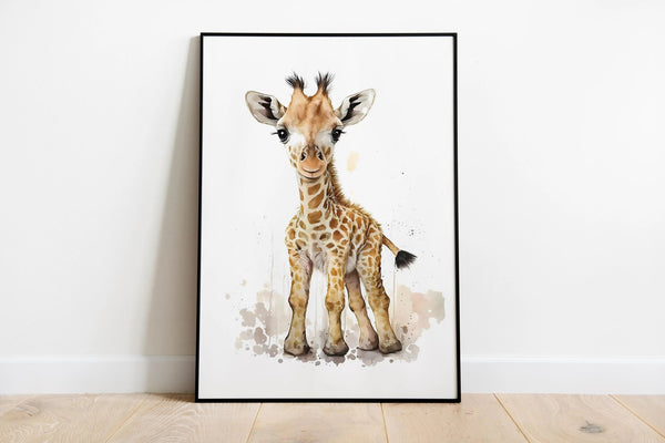 Børneplakat med dyr - "Giraf" Ellens Shop