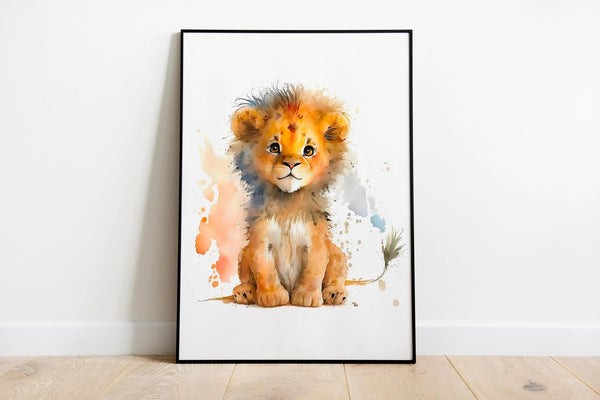 Børneplakat med dyr - "Løve" Ellens ShopBørneplakat med dyr - "Løve": Gør dit barns værelse til et eventyrland med vores farverige løveplakat. Denne charmerende børneplakat indfanger en legende og venlig løve i livlige nuancer, der vil inspirere og underholde dit barn.