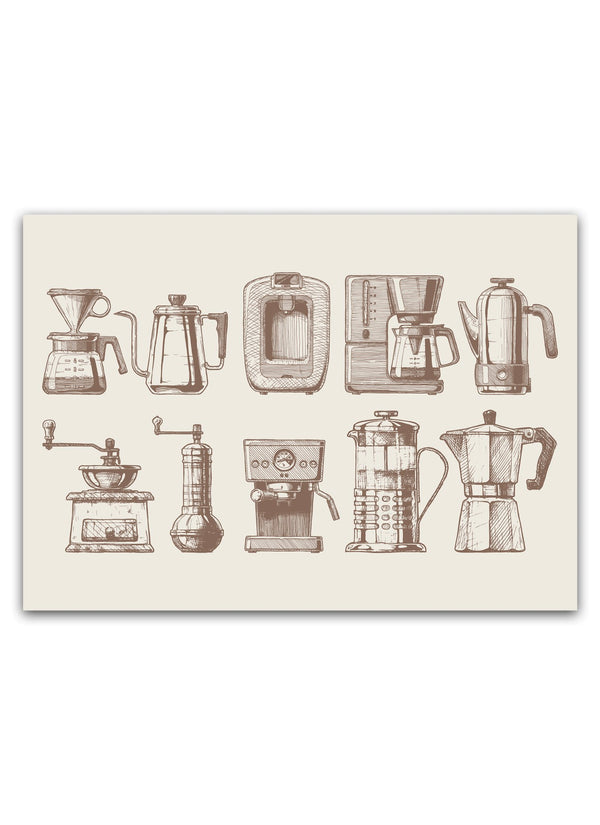 Coffee Machines Plakat - Perfekt Poster Til Køkkenet
