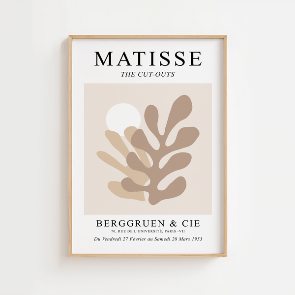 Beige Flour – Matisse Plakat | Organisk Kunst i Neutrale Toner
