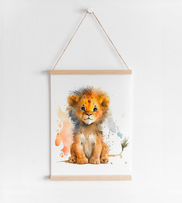 Børneplakat med dyr - "Løve" Ellens Shop